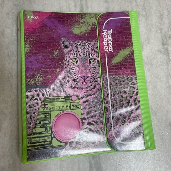 Mead Trapper Keeper Binder, 1" Round Rings, Cheetah - Picture 2 of 9